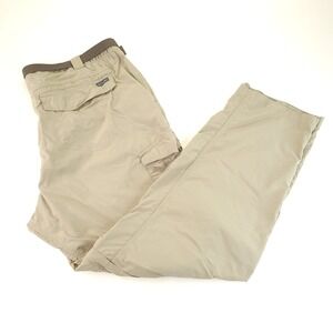 Columbia Pants Mens 42x32 Meas 40x30 Beige Khaki‎ Cargo Convertible Belted